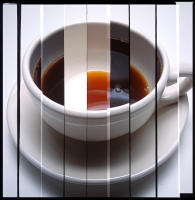 Coffee cup, 9 unique exposures on one Hasselblad 6x6  Film frame (not photoshop) © 2017 Keith Trumbo