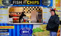 Fish n' Chips and Hat, Brighton © 2019 Keith Trumbo