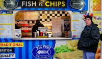 Fish n' Chips and Hat, Brighton © 2019 Keith Trumbo