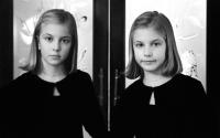 Sisters by etched doors, NYC  © 2017 Keith Trumbo