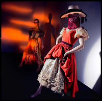 Judy Garland costume (front) for "The Pirate", 1947, designed by Irene Sharaff; Cyd Charisse costume (rear) for "The Kissing Bandit", 1949, designed by Walter Plunkett  ©  2019 Keith Trumbo