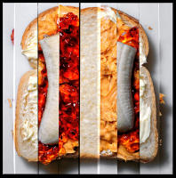 Peanut Butter, Jelly and Banana, the making of, 9 unique exposures on one Hasselblad 6x6 Film frame (not photoshop)  © 201 7 Keith Trumbo