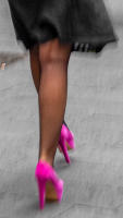 Pink high heels, Naples, Italy © 2022 Keith Trumbo