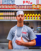 Counter man, Schwartz's, Montreal  © 2019 Keith Trumbo