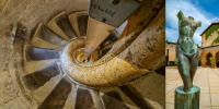 Staircase, Cathedral of San Giorgio, Ragusa - Statue, Museum, Agrigento  © 2018 Keith Trumbo
