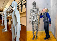 "Three chattering men"  by Jonathan Borofsky - "Sublimate II"Antony Gormley, Benesse House, Naoshima © 2024 Keith Trumbo