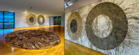 "Inland Sea Driftwood Circle" - "River Avon Mud Circles by the Inland Sea" by Richard Long,  Benesse House, Naoshima © 2024 Keith Trumbo