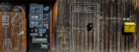 Souvenir vending machine,   Wall art, Honmura, Naoshima © 2024 Keith Trumbo