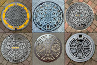 Manhole covers, Tokyo, Naoshima, Kyoto © 2024 Keith Trumbo