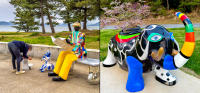 "Le Banc" by  Niki de Saint Phalle - "Elephant Sculpture" by Niki de Saint Phalle,  Benesse House, Naoshima © 2024 Keith Trumbo