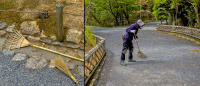 Gardener, her tools, Ryoan-ji Temple, Kyoto © 2024 Keith Trumbo