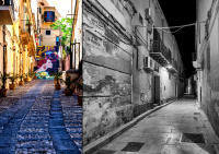 Via S. Rocco, Marsala - Street painting, Noto  © 2018 Keith Trumbo