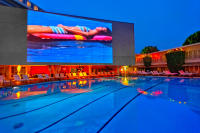 Movie night, Beverly Hilton pool, Los Angeles © 2023 Keith Trumbo
