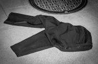 Abandoned tuxedo trousers, Lincoln Center, NYC © 2003 Keith Trumbo